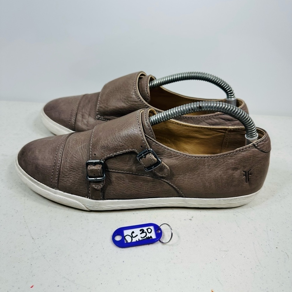 Frye Mindy Double Monk Strap sneakers in brownish-gray  size 9